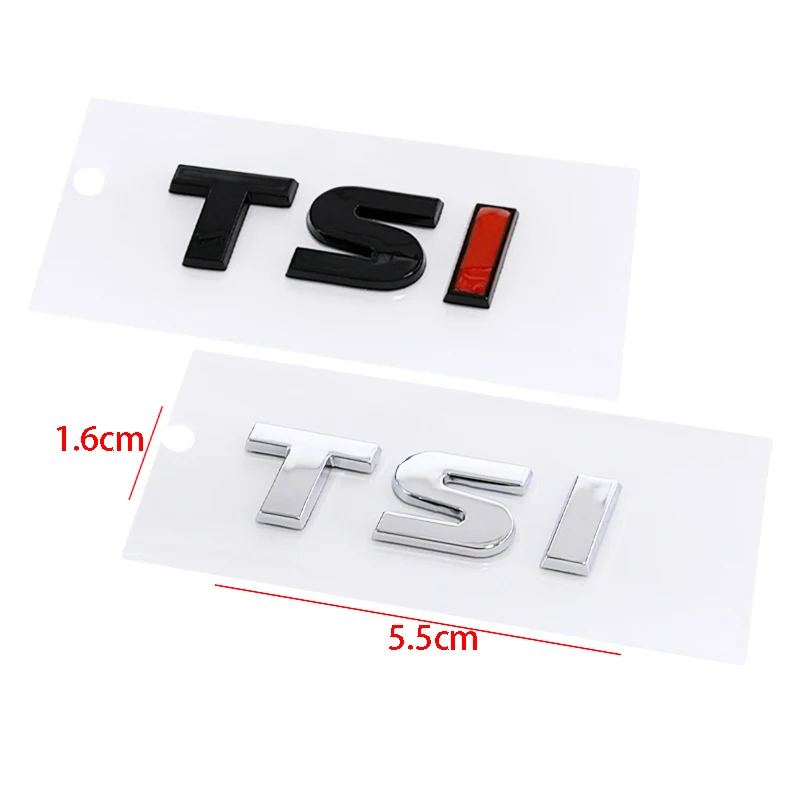 3D ABS Chrome Black Logo TSI Emblem Letters Car Trunk Badge For TSI Sticker Accessories