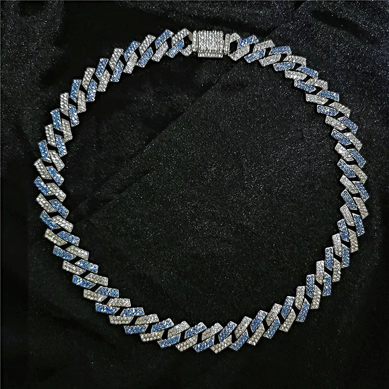 

Luxurious 10mm Moissanite Miami Cuban Chain Necklace Sterling Silver Elegance with Dazzling Sparkle