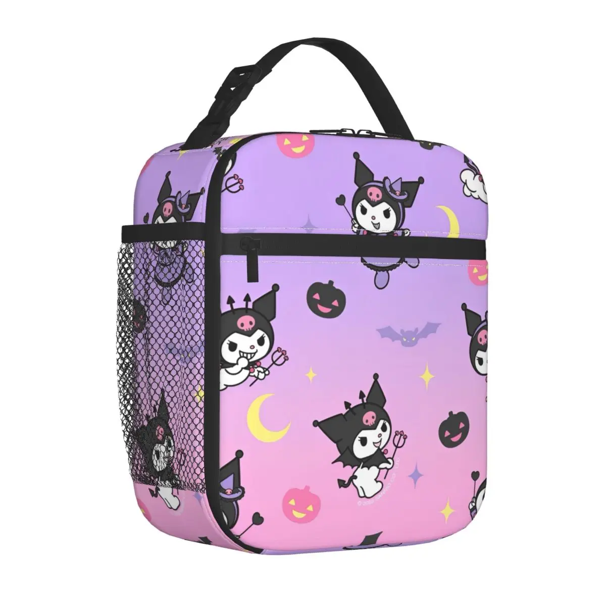 

Cute Black Rabbit Kawaii Cartoon Insulated Lunch Bags Large Reusable Thermal Bag Tote Lunch Box Work Outdoor Food Storage Bags