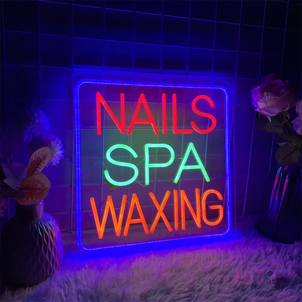 Nails Spa Waxing LED Neon Sign Business Signboard For Nails Salon Shop Beauty Room Decor Neon Lights Window Decoration