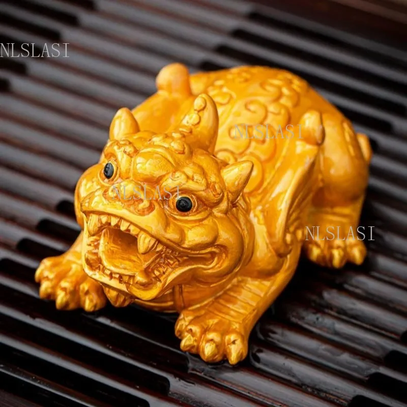 Resin Color Changing Pixiu Tea Pet Chinese Style Desktop Trinket Animal Tea Playing Household Kungfu Tea Ceremony Accessories