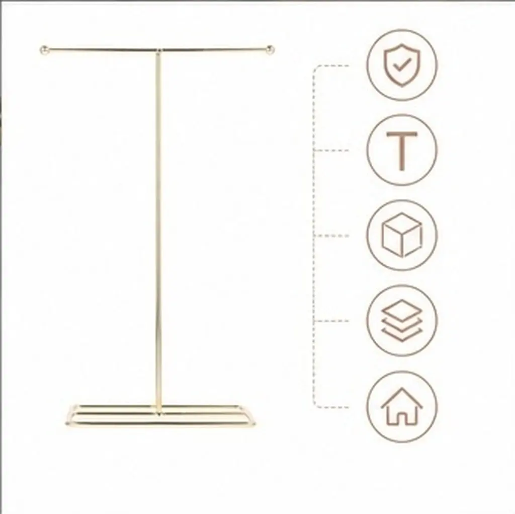 Necklace Display Stand T Bar Jewelry Holder Metal Organizer Hanging Rack for Earrings Necklace Jewelry Storage Rack Makeup Room