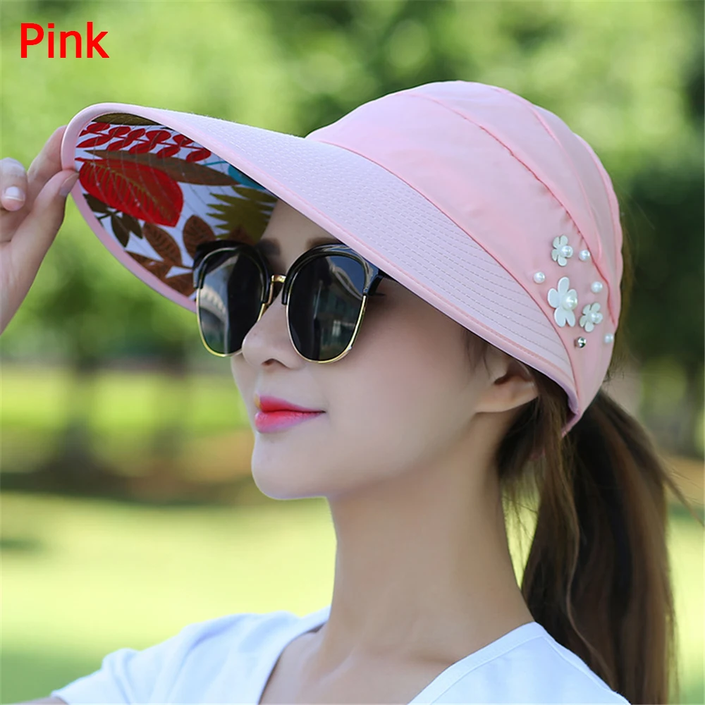 

Vacation Wide Brim Foldable Summer Casual Hats Visor Caps Beach Cap Sun Hat