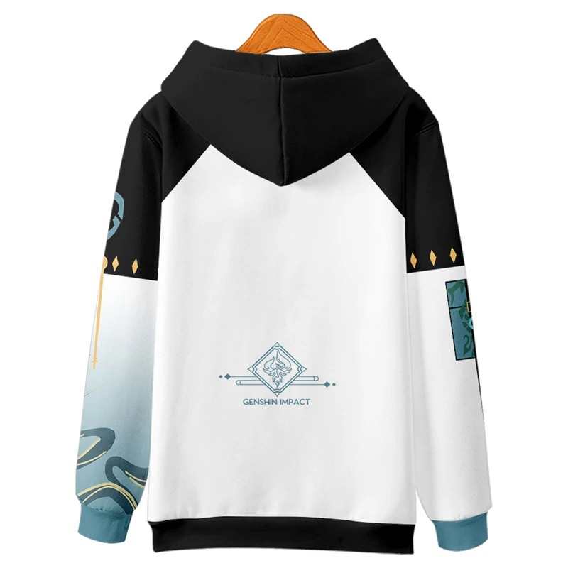 Games Genshin Impact Xiao Tops Jas Hoodie Mode Xiao Fleece Witte Jas Cosplay Kostuum Yaksha Masker Kleding Voor Mannen Vrouwen