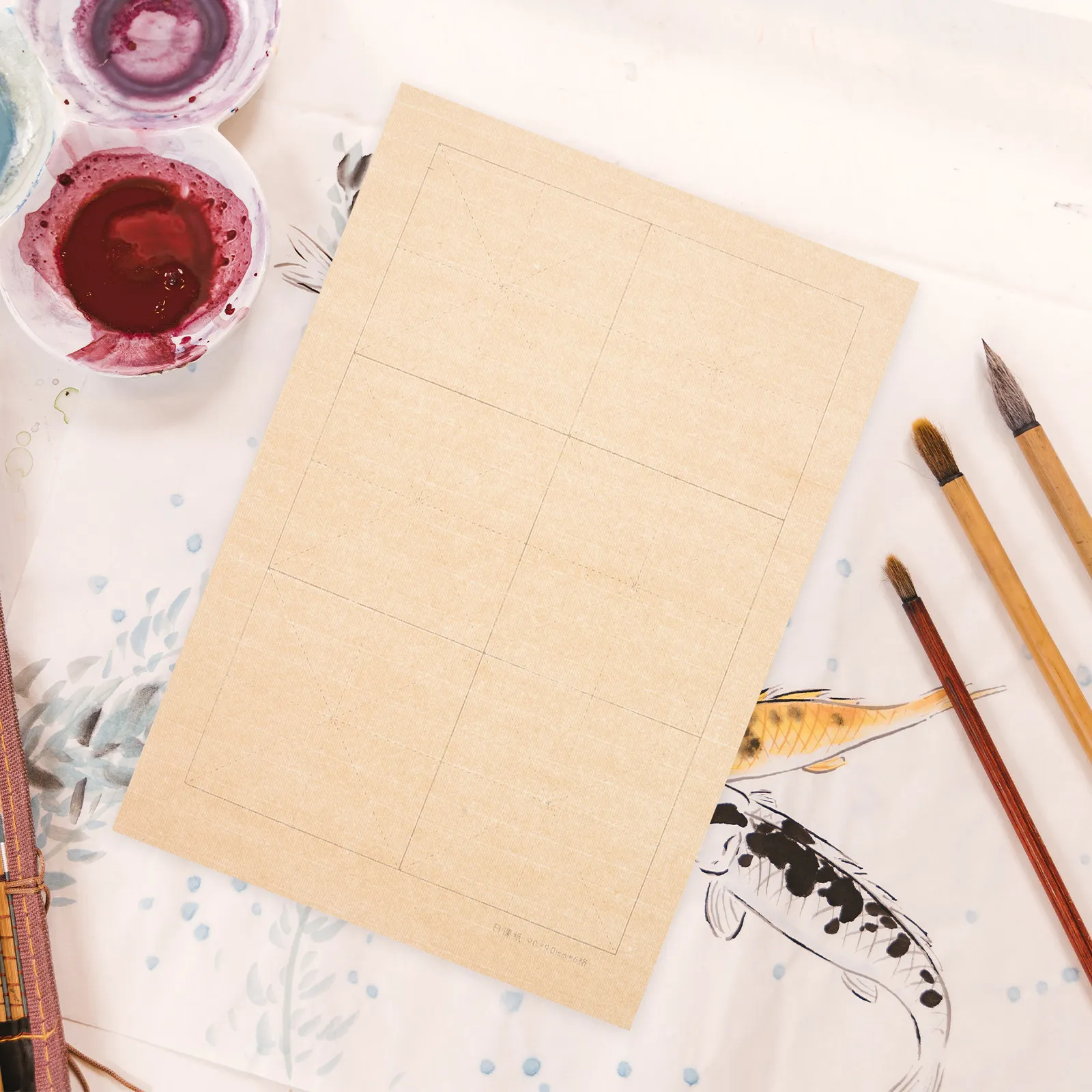 100Sheets Zi Chinese Calligraphy Paper Breathable Ductile Professional Rice Paper for Ink Use Calligraphy Writing