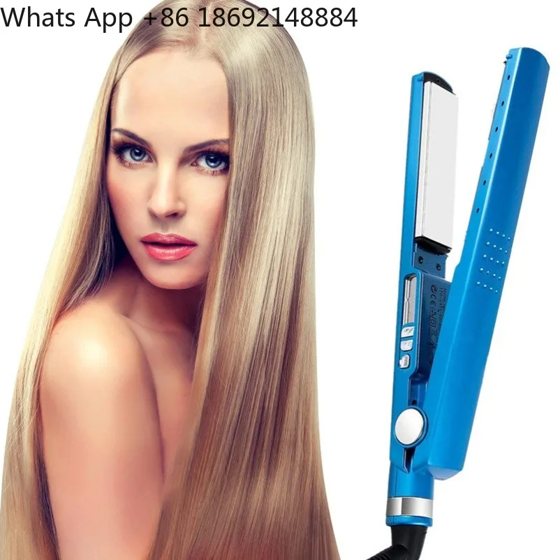 Classic Nano Titanium Hair Straightener Perm 1/4 Portable Wide and Narrow Edition Blue Hair Straightener Splint