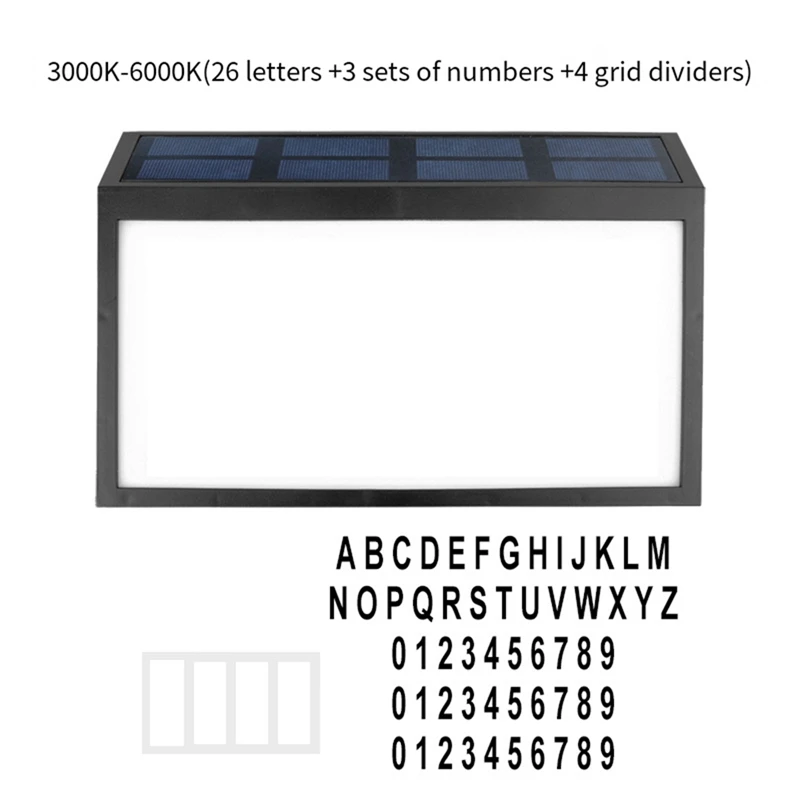 TKOH-Solar Doorplate Light Outdoor Waterproof LED Digital Wall Mounted Address Number Plate Light