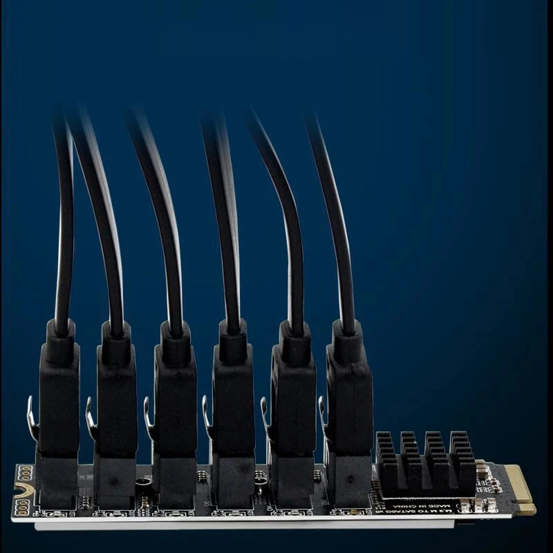 Nvme para sata placa de expansão m.2 para sata adaptador m2 conector interno ssd sata 3 porta multiplicador ngff m chave para sata3 controlador