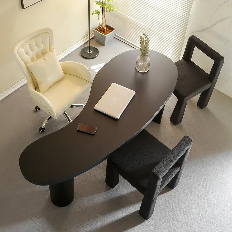 Simple modern solid wood desk, computer desk, special-shaped desk