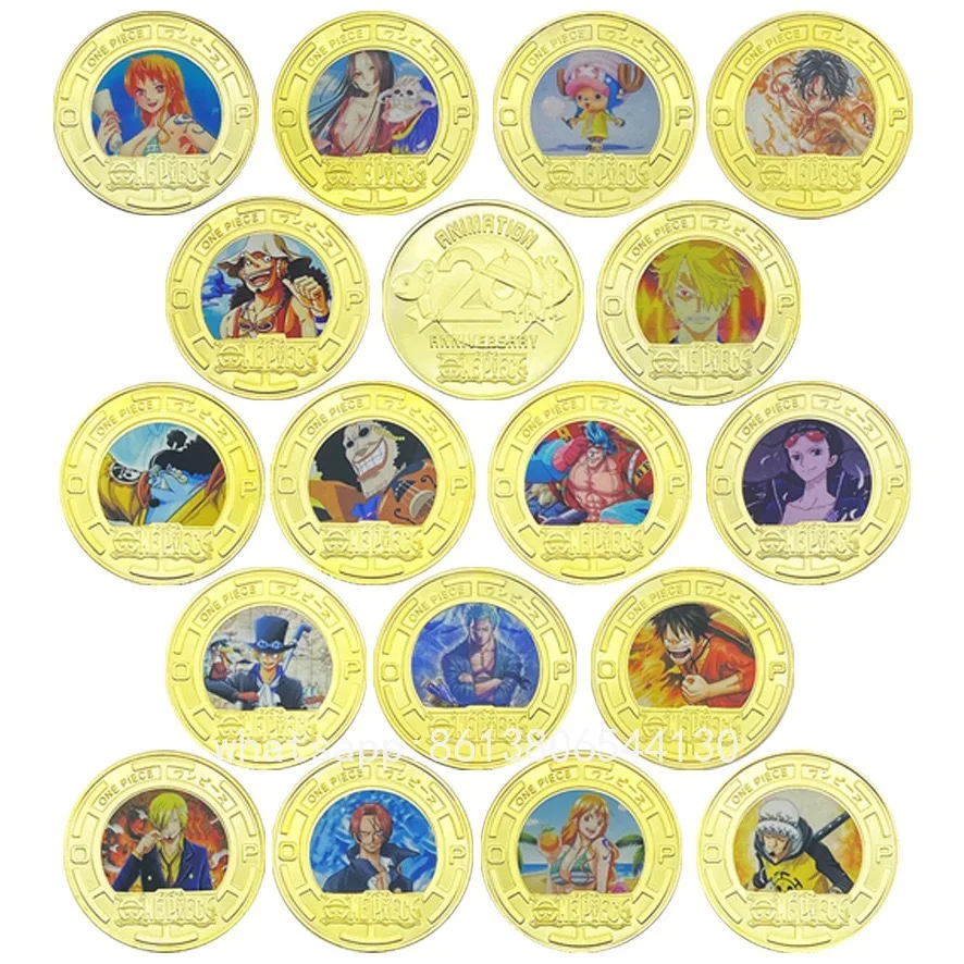 One Piece Anime Gold Plated Commemorative Coin Classic Characters Collection Medal Cartoon Fans Souvenir Birth Gifts Home Decor - view 2