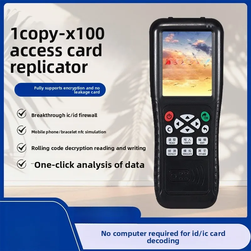 

X100 Считыватель Контроль доступа Репликатор карт лифта NFC Декодирование кода прокрутки IC-карта без уязвимости с ключом