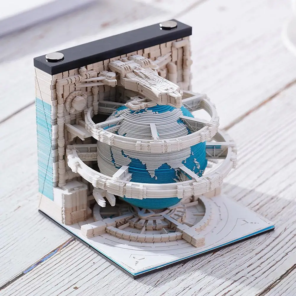 2026 Nuovo 3D "Earth" Scultura di carta Calendario Memo Pad Tear-off Note Pad Fai da te Lavoro e studio Regali per la casa Ufficio Scuola