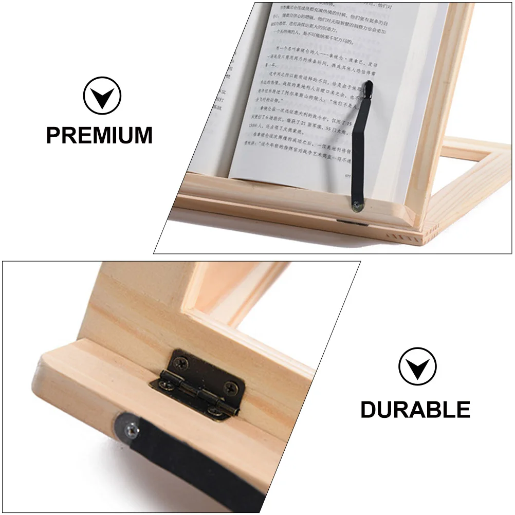 

Portable Wooden Reading Stand for Books Tablets Documents Compact Design (Wood Color) Children's Reading Rack Desk Book Stand