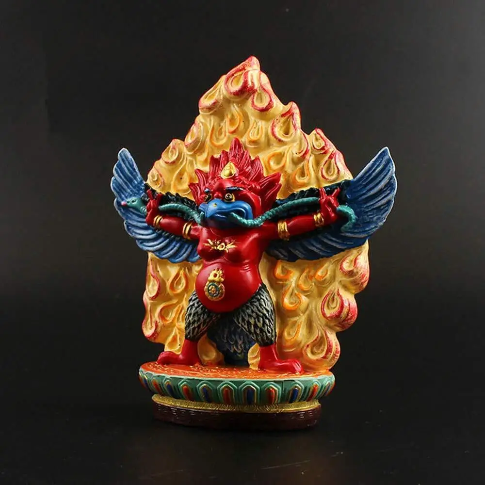 14.5cm Resin Buddhist Bodhisattva Wings Bird Tibetan Figure Buddha Statue