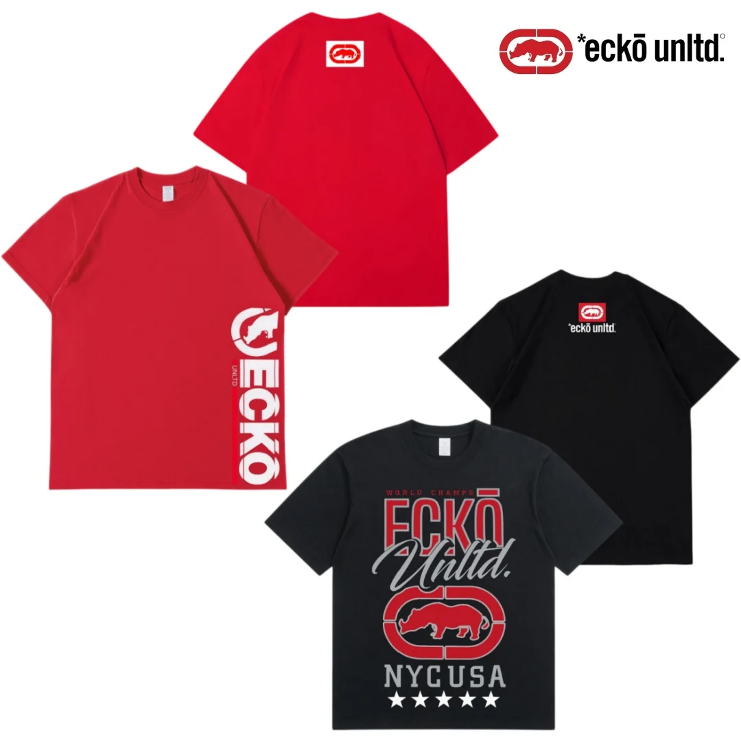 ECKO UNITD 2026 American Trendy New Red Rhino Classic American Hip Hop Design T-shirt, Men's and Women's Street Fashion, Hip Hop