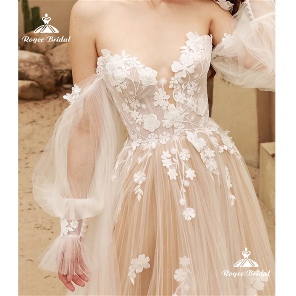 Roycebridal Sweetheart A Line Wedding Dress 2025 Lace Court Train Wedding Gown vestidos de boda para fiestasvestidos elegantesBr