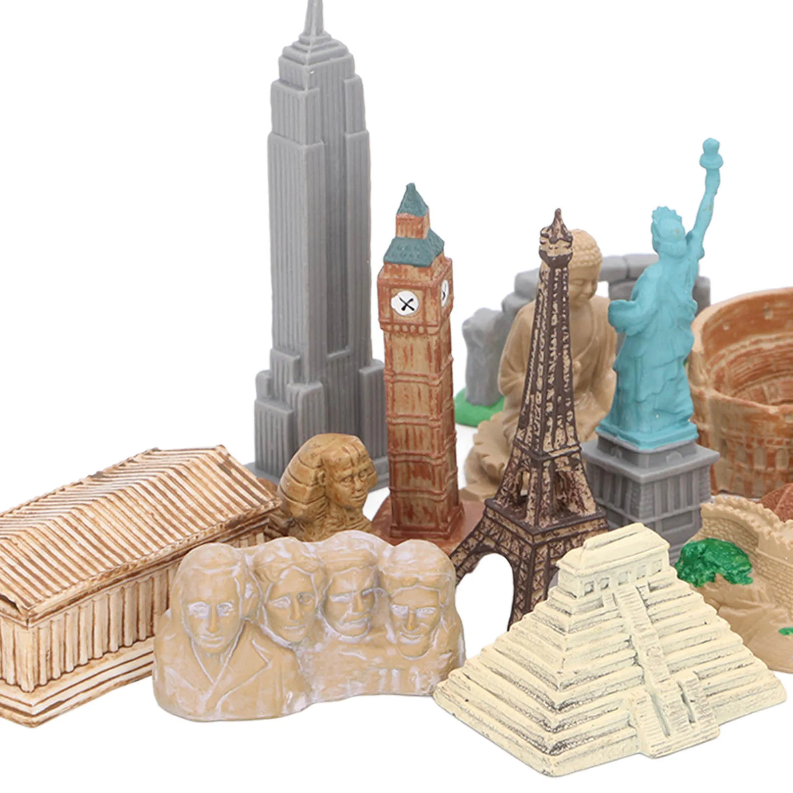 17 pçs em miniatura edifícios antigos brinquedos em torno do mundo cidade miniaturas edifícios pirâmide egípcia modelo kit antigo egito brinquedos