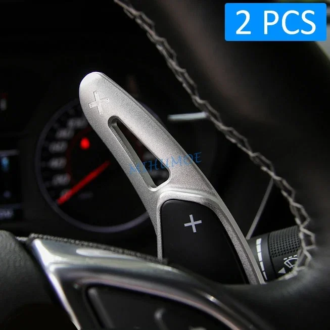 Interior Steering Wheel Paddle Shifter Extension Gear Shift Trims For Chevrolet Camaro 2016-2023 Silver