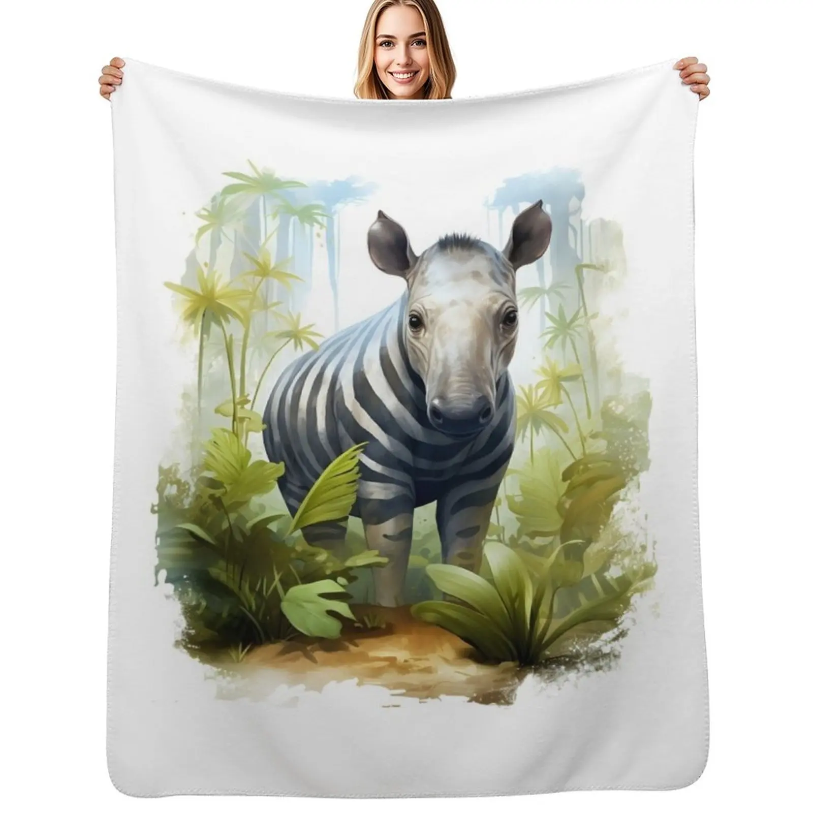 

Tapirs Throw Blanket Kid'S Loose Hair Stuffeds Blankets