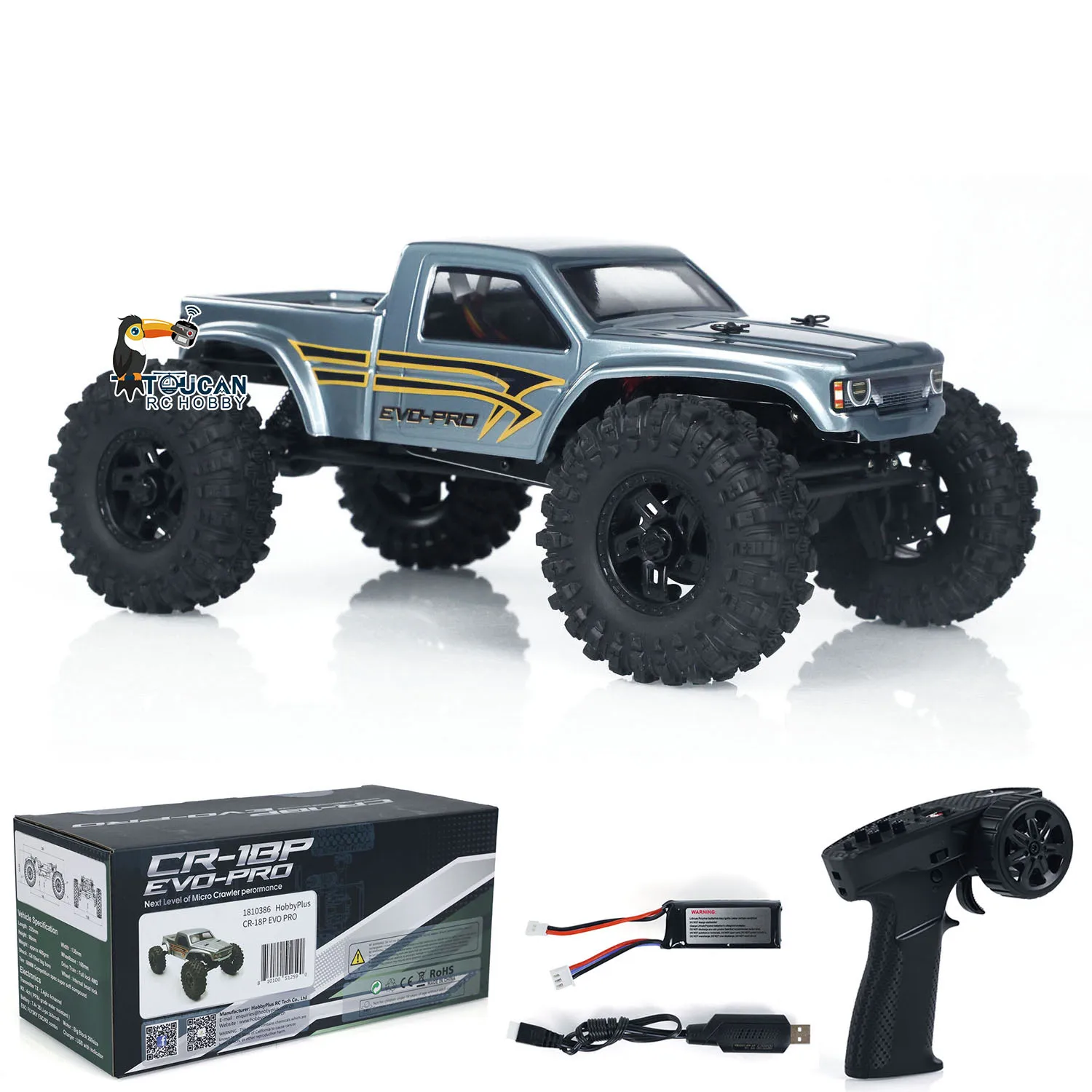 4x4 1/18 RC Rock Crawler Car Electric Painted Assembled 2-Speed Transmission Off-road Vehicles Hobby Plus CR18P Fighter TH24029