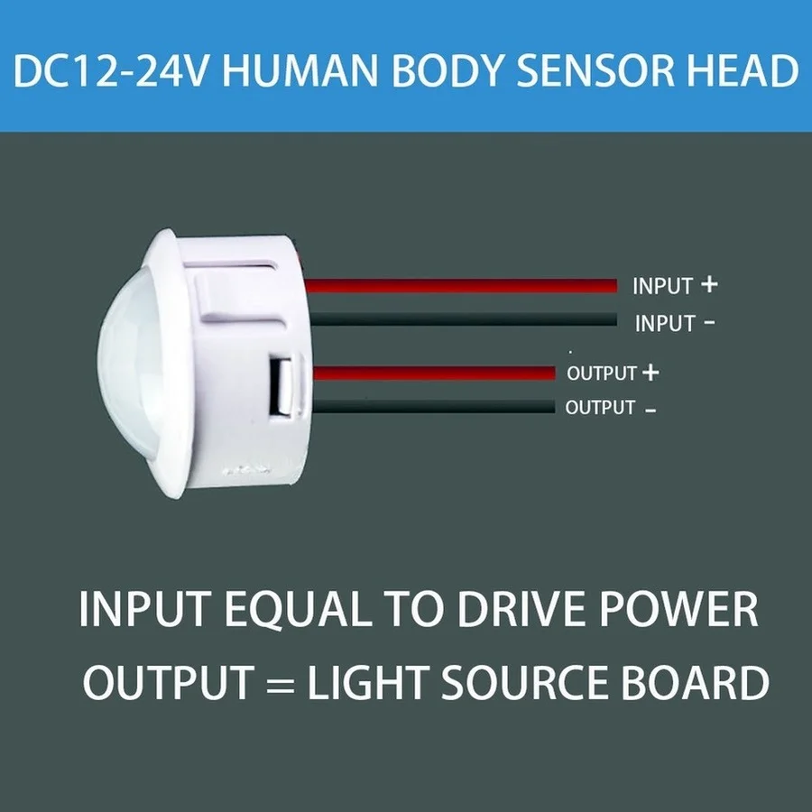 Muunnn DC 12V 24V PIR Infrared Motion Automatic Sensor Detector Smart IR Light Switch Human Body Induction Indoor Outdoor Lamp