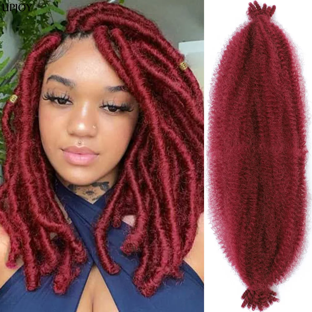 24 inch Kinky Afro Springy Braiding Crochet Hair 18” Marley Kinky Crochet Braids Hair Soft Afro Kinky Twist Crochet Braid Hair