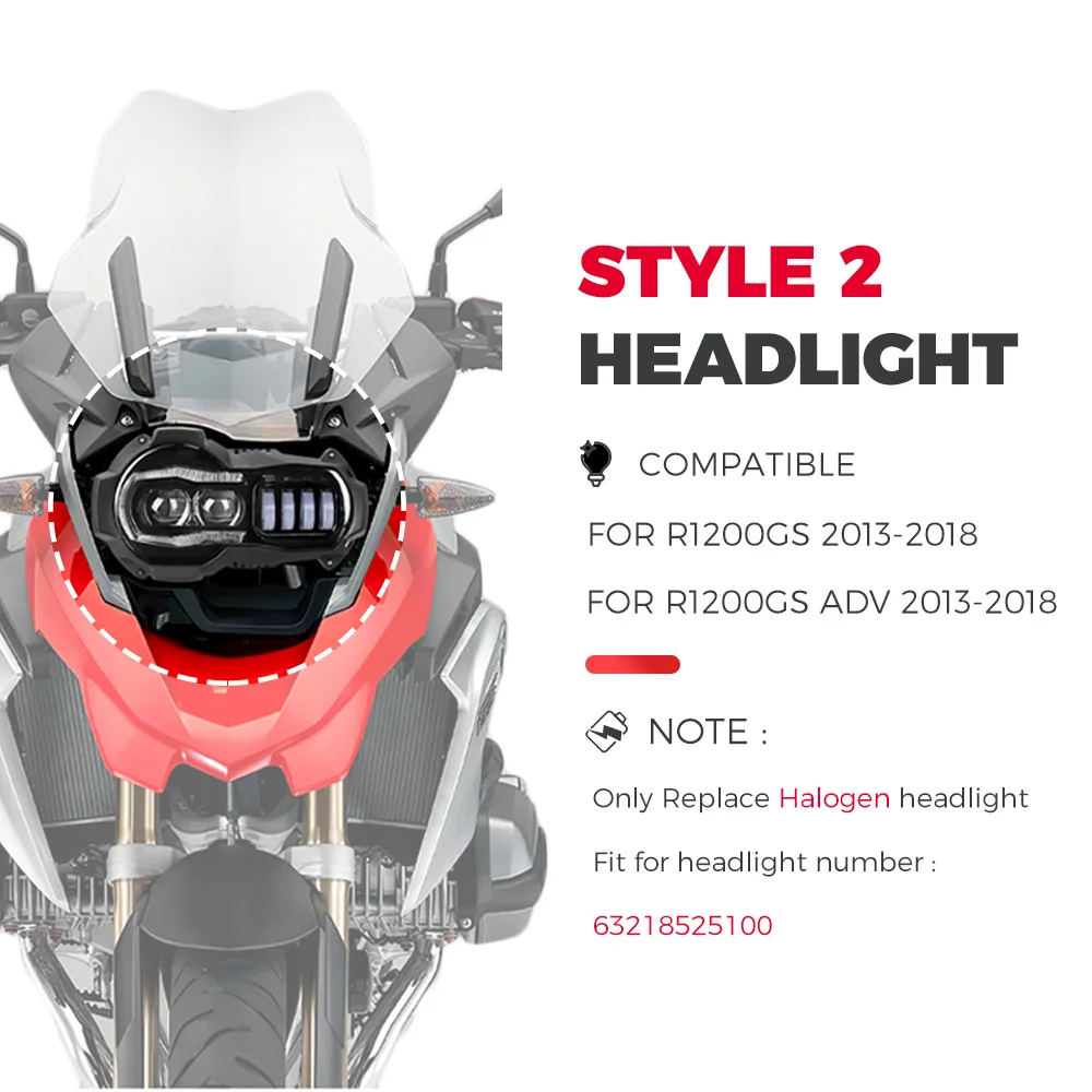 Motorcycle Headlight For BMW R1200GS Adv K50 K51 2013-2016 Led Headlights Assembly Lamp E9-Mark Accessories IP68 Waterproof