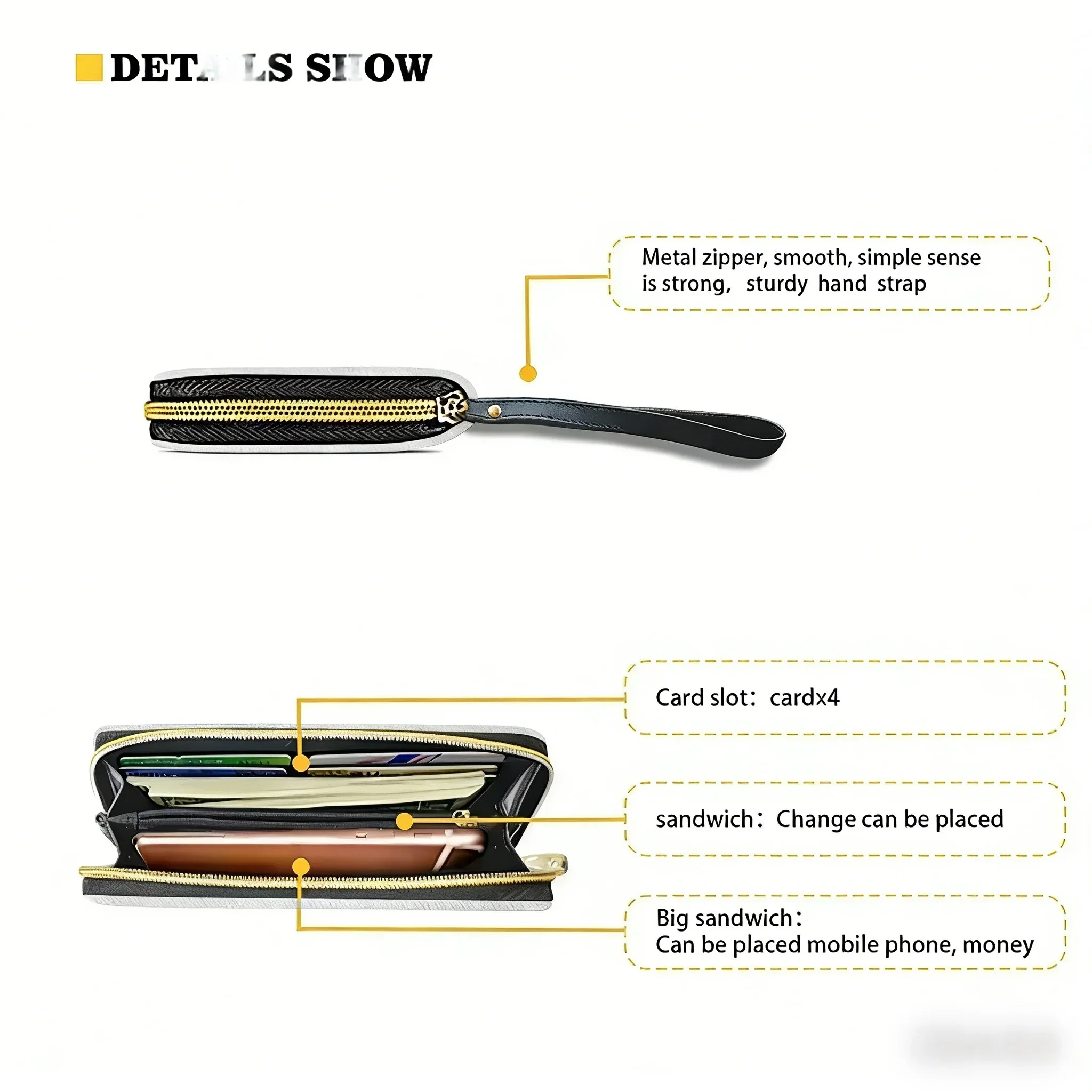 Gene The Demon Simmons Kiss Custom Wallet Purse Mens Womens Teenagers Zipper Long Wallets Double Print  Portable Wallet Gift Bag view 5