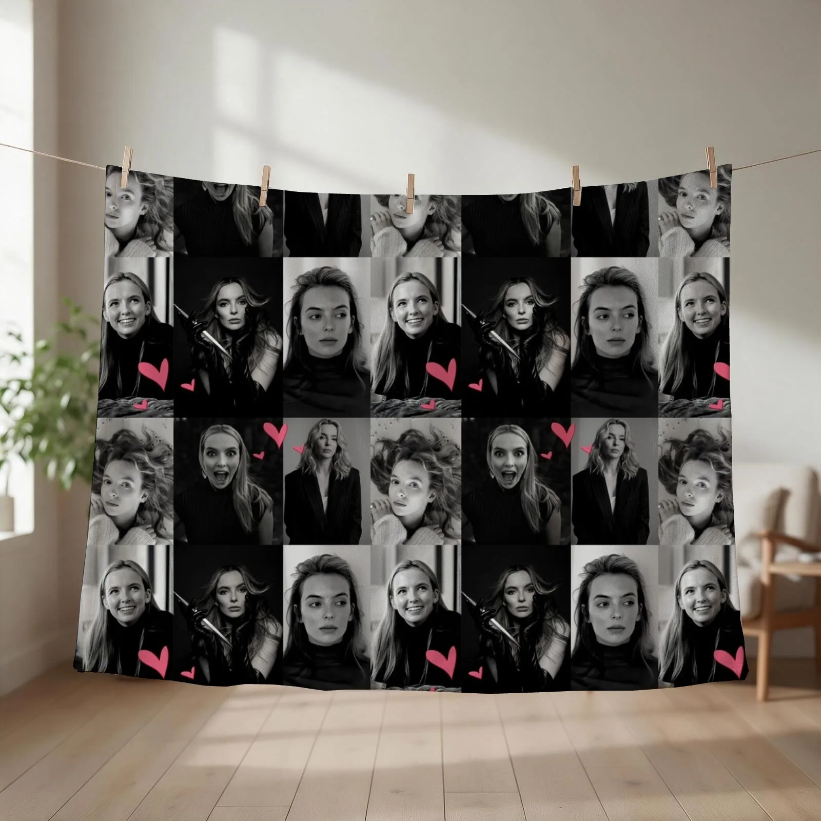eve - Jodie Comer Throw Blanket Camping blankets and throws Multi-Purpose Designers Blankets