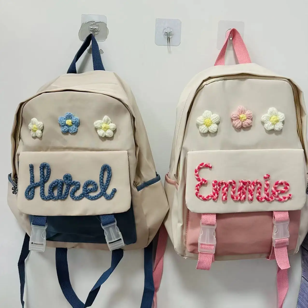 Bolsa Escolar bordada para niños pequeños, bolsa de libros para niños con nombre, mochila de pana para estudiantes, bolsa de pañales, regalo de cumpleaños Ideal