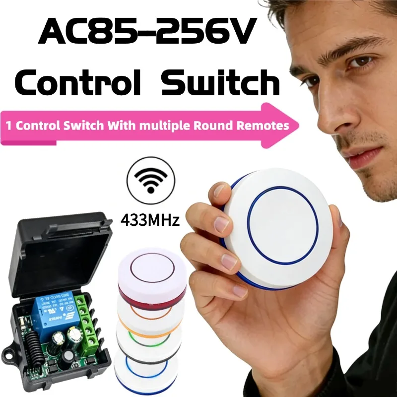 AC 110V 220V 230V 433MHz Single Channel Mini RF Relay Switch Multifunction Wireless Remote Control Switch For Garage Door Opener
