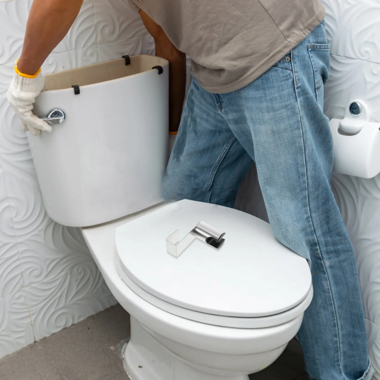 

Stainless Steel Shower Holder Silver Durable Wall Mounted Toilet Bidet Sprayer Stand Shower Head Bracket Bathroom