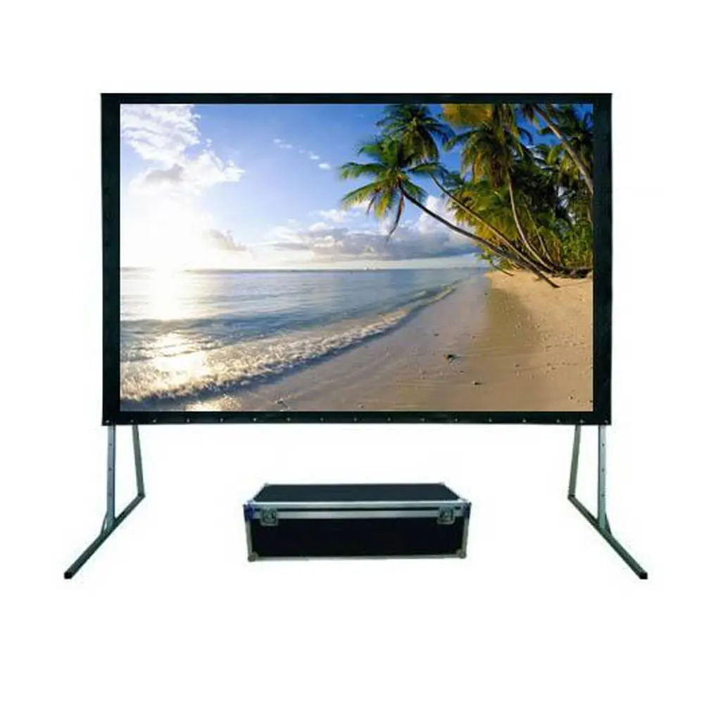 2026180'' 16:9 Front&Rear Projection Fabric Fast Folding Projector Screen for Outdoorpromote sales