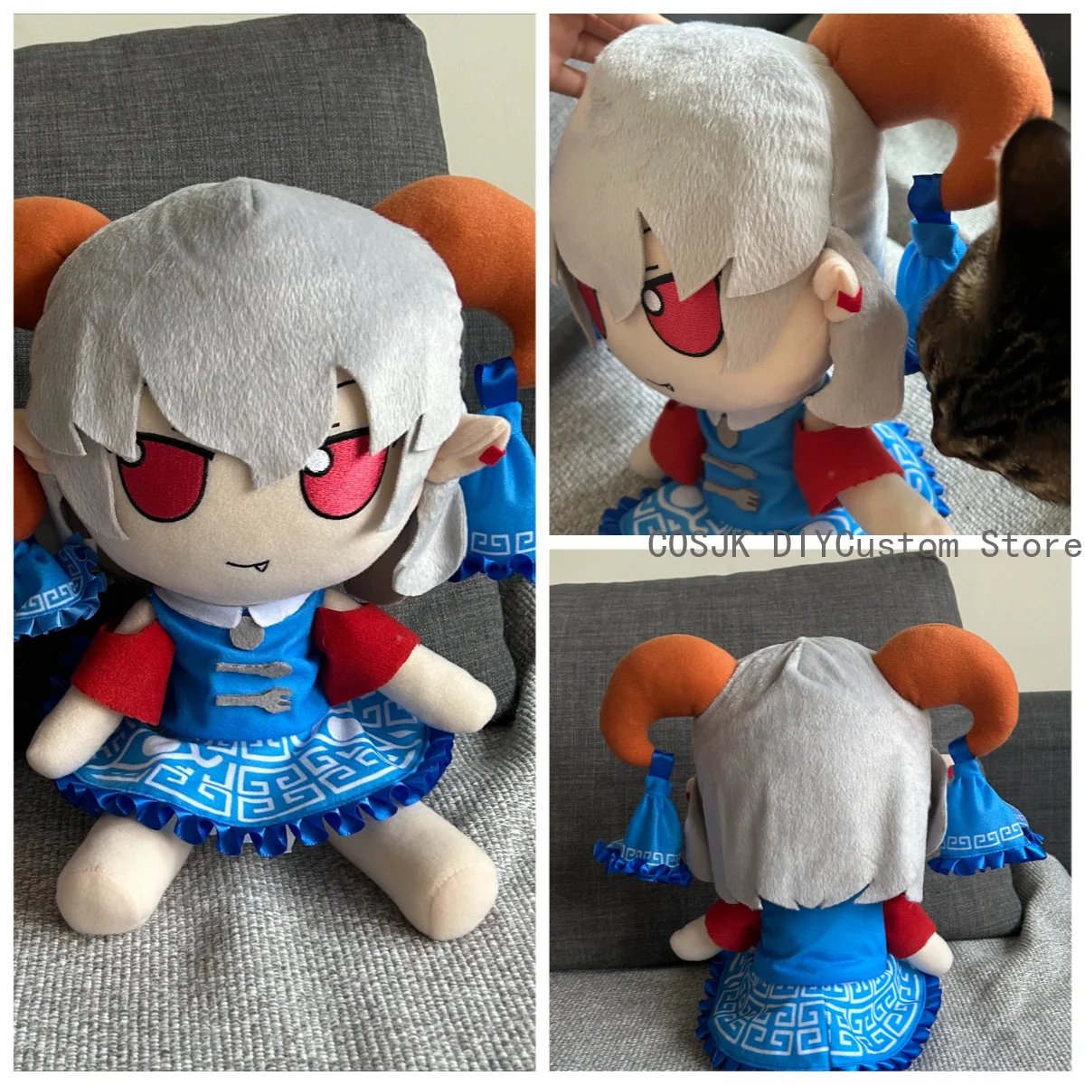 

Anime Fumo Touhou Project Totetsu Yuma Cartoon Figure 30cm Plush Figurine Model Sitting Posture Maumet Pillow Cartoon Xmas Gift