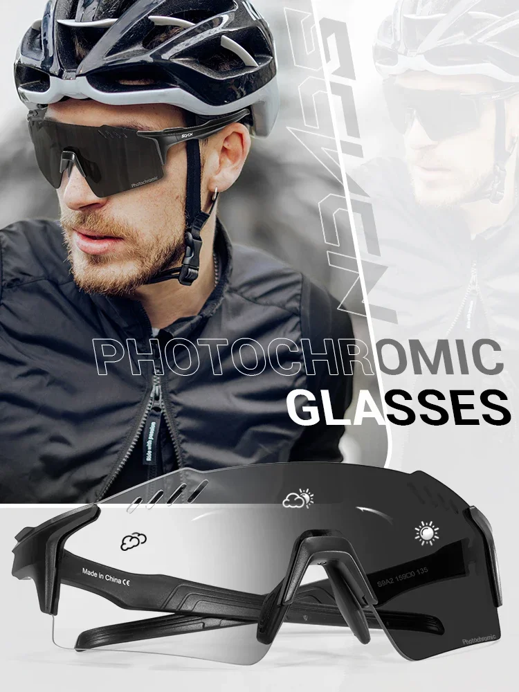 AliExpress SCVCN Photochromic bike Cycling glasses UV400 Bicycle riding Eyewear Sports MTB Outdoor Sports Golf Camping Driving Eyepieces