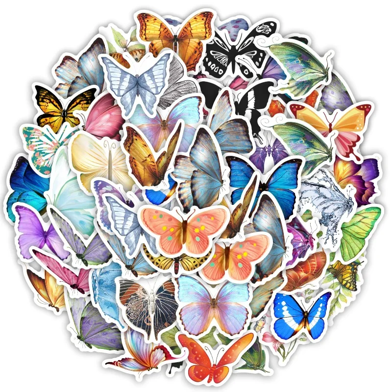 10/30/50pcs Butterfly Stickers Laptop Bicycle Guitar Skateboard Sticker Kid DIY Graffiti Waterproof Stickers Toy