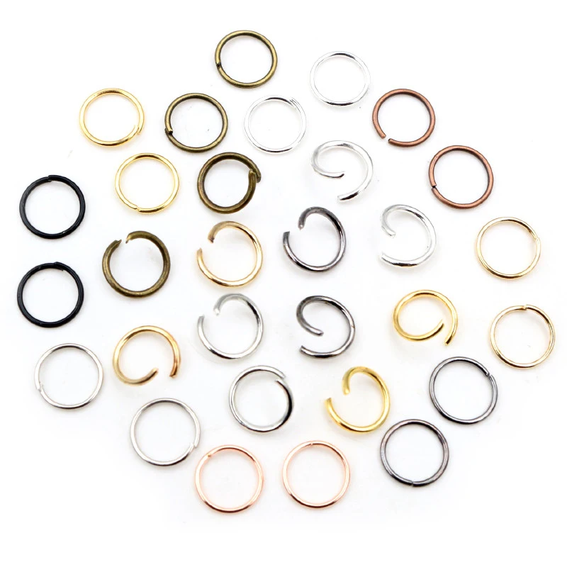 200 sztuk 3/4/5/6/7/8/10mm metalu DIY ocena biżuteria zamknięte/otwarte pojedyncze pętle Jump Rings i dzielone pierścień do tworzenia biżuterii