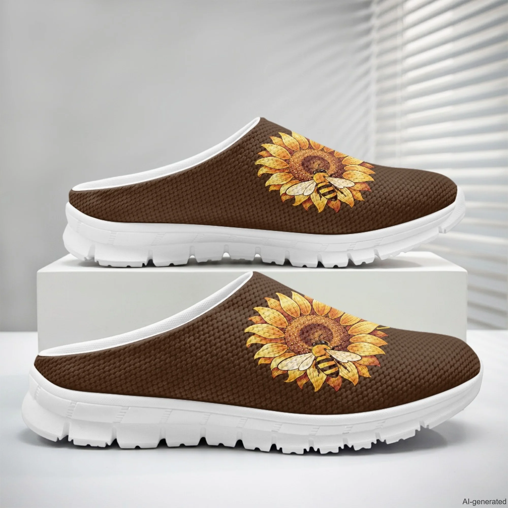 XIXIRIMIDO Women's Slippers Nurse Shoes Women's Sandals Sunflower Print Sapatos Femininos Elegante Man Shoes Chinelo 35-48