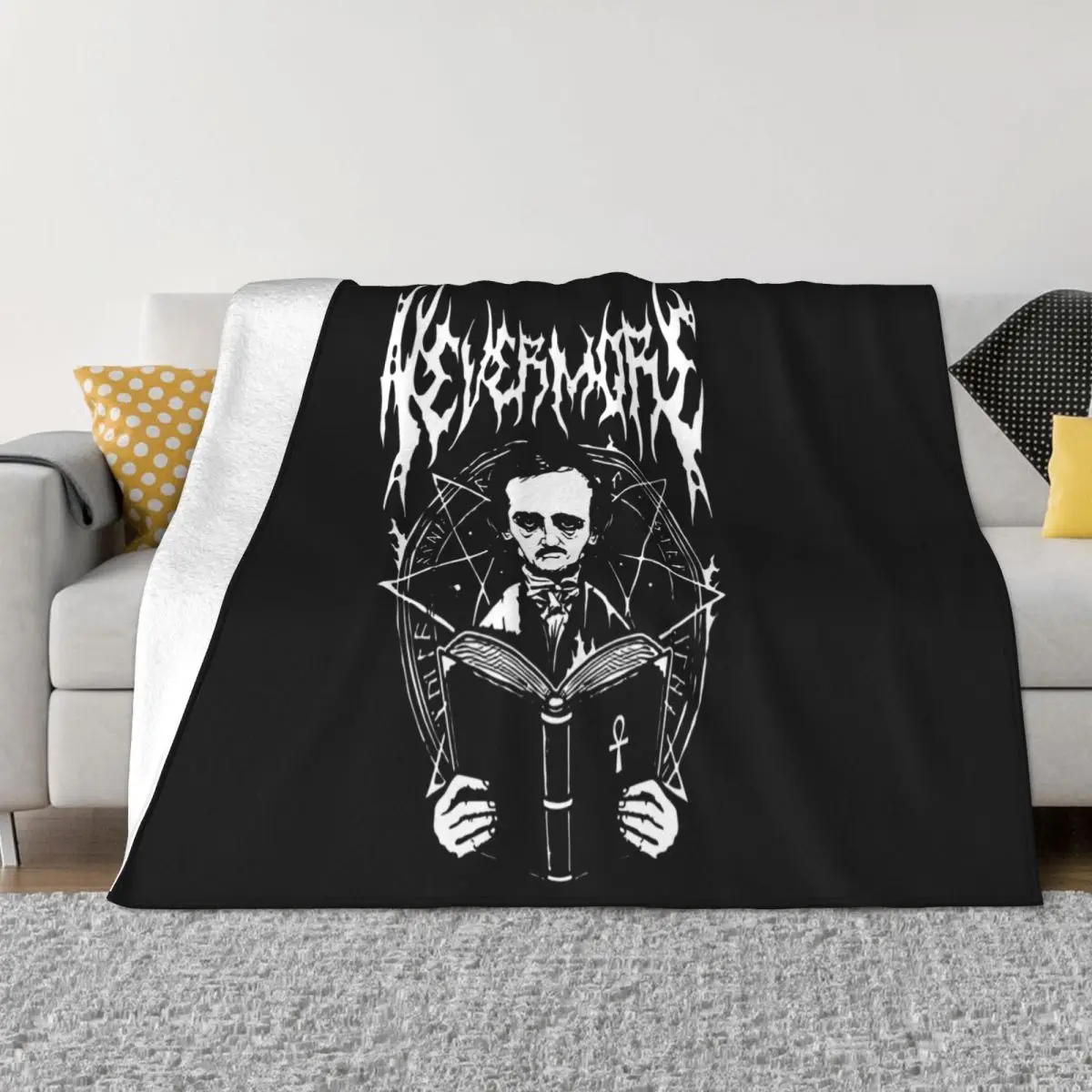 Nevermore Edgar Allan Baseball Poe Hats Cartoon Farmhouse Vintage Straight Cool Swag New Design Oversize Style Throw Blanket