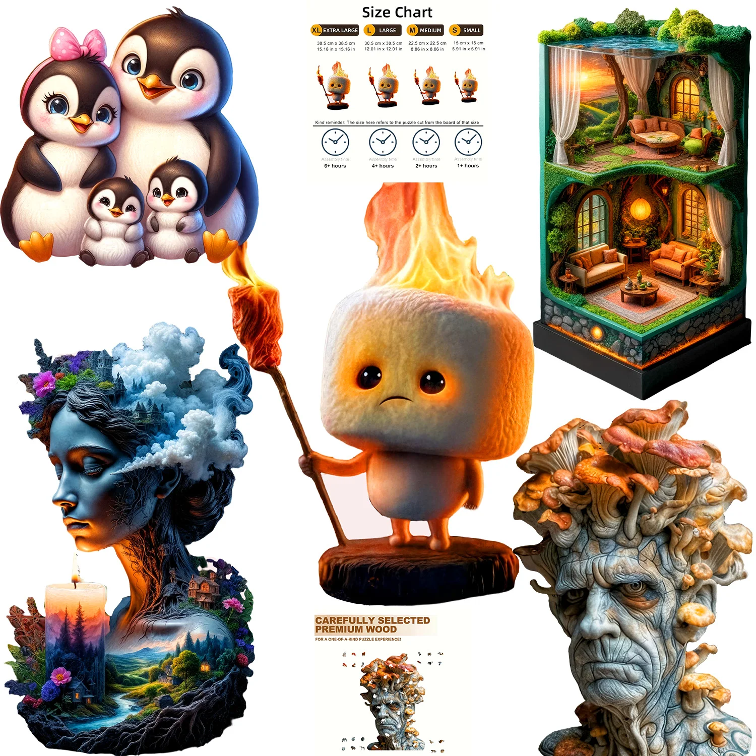 Creative Wooden Puzzles With Unique Irregular Shapes Wooden Creative Handmade Decorations Holiday Gifts