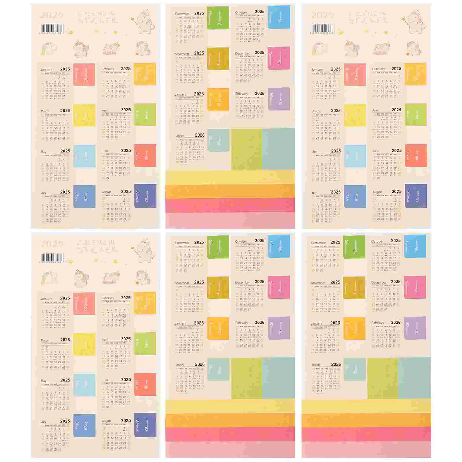 6 Sets Index Sticker Calendar Stickers for Adults Schedule Household Planner Tabs Annual Label Account Monthly Book