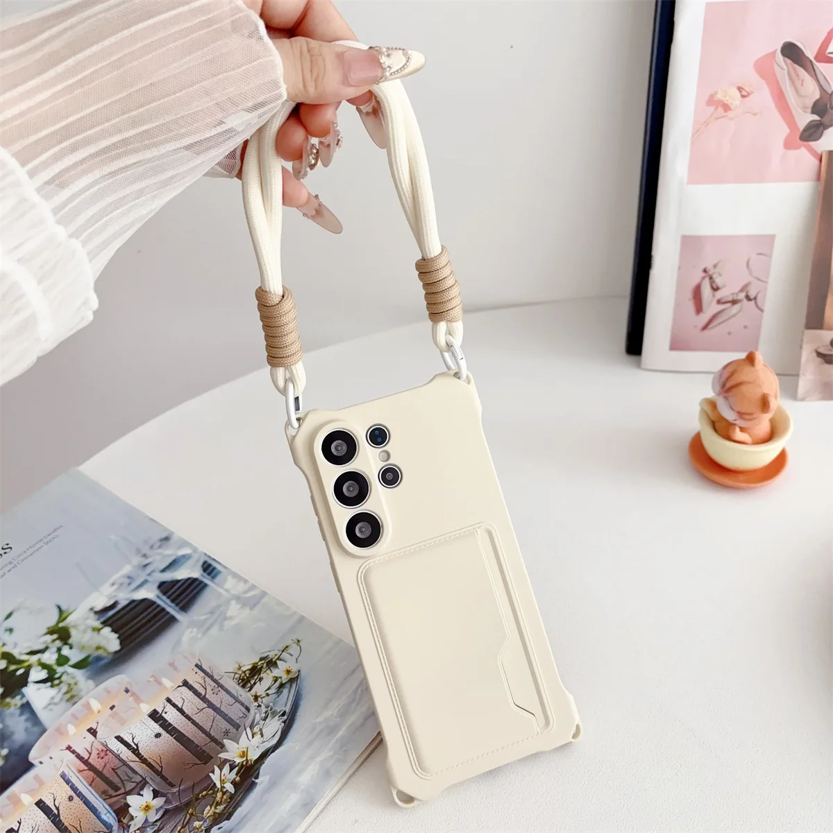 Handgelenkband Brieftasche Kartenhalter Handyhülle für Samsung Galaxy S26 S25 S24 Ultra S23 FE S22 Plus A17 A56 Silikon Schutzhülle – Detail 25