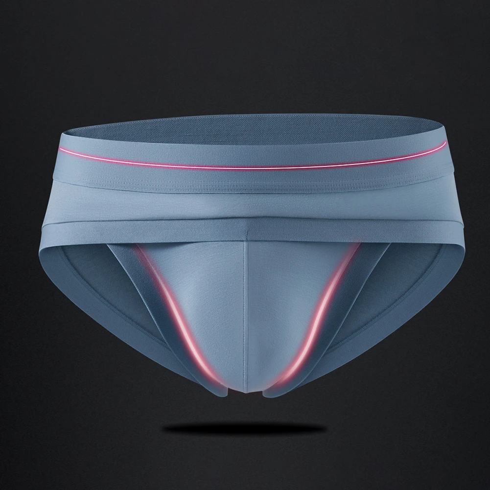 Casual Middle Waist Panties Men U Convex Pouch Hip Lifting Briefs Breathable Elastic Man Daily Simple Underwear