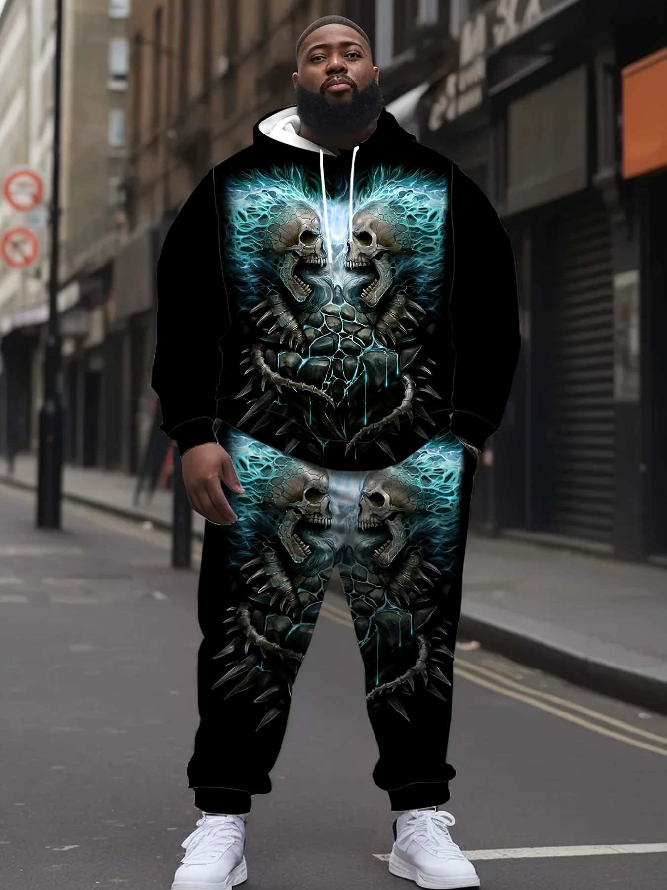 

Skeleton Art Pattern Men Hip Hop 3D Printed Hoodie Suit Personality Fashion Clothing 2025 New Style Men Clothes Clothes for Men