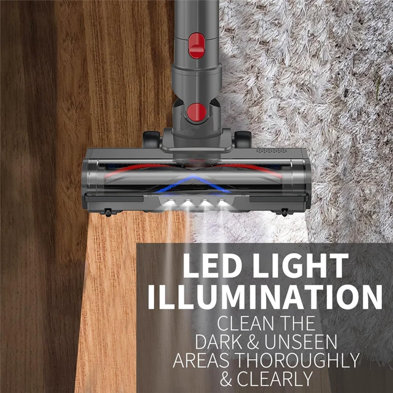 BBNV-다이슨 V7 V8 V10 V11 V15 LED 조명이 있는 진공 부착용 퀵 릴리스 롤러 브러시 클리너 헤드 교체