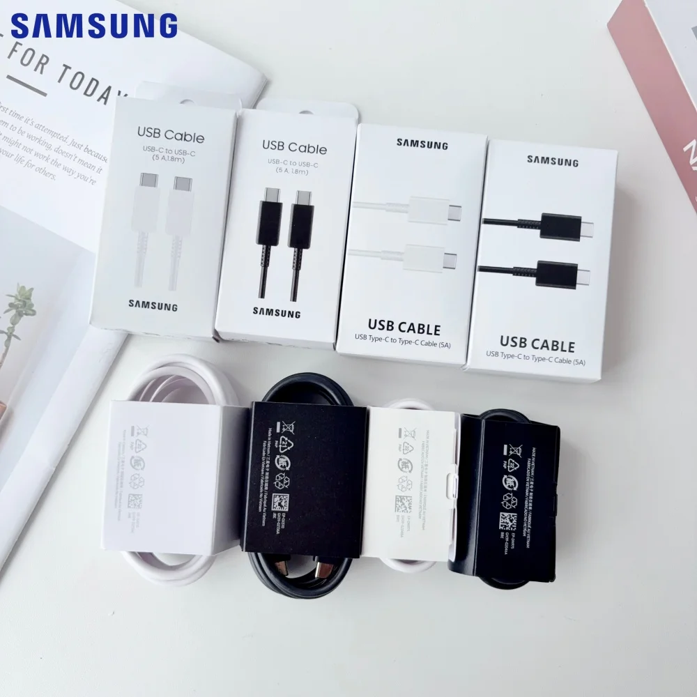 Original Samsung 45W PD 5A USB-C to USB-C Super Fast Charging Cable 1M Anti-Breakage Data Sync Cord For Galaxy S26 S25 S24 Ultra