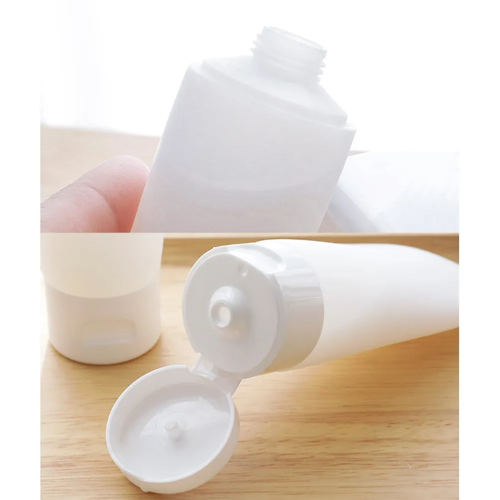 3Pcs White Silicone Subpackaging Bottles Empty Refillable Lotion Bottles Eco Friendly Soft Squeeze Resistant Portable