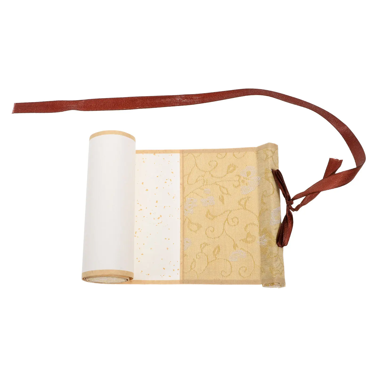 Elegant Blank Xuan Paper Roll with Wooden Hanging Rods for Calligraphy Practice Chinese Painting Ceremony Vows Art Display Wall