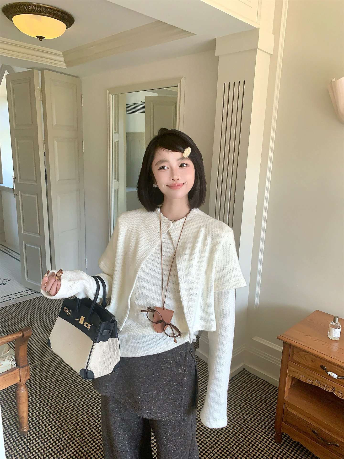 

Женский длинный вязаный свитер Sve, комплект овальной шипы, верхняя одежда V-Ne, свободный крой, теплая осень-зима, мода