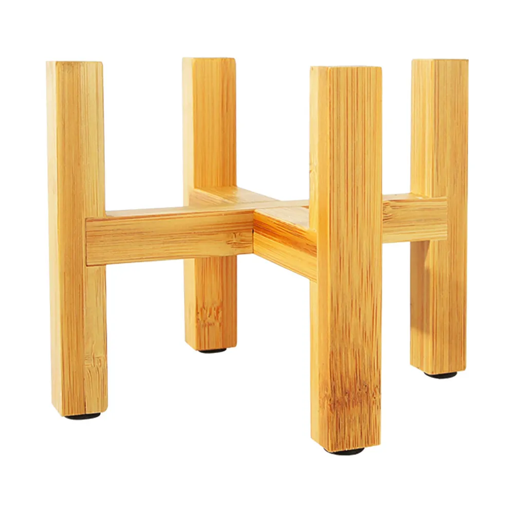 Wood Flower Pot Holder Heavy Duty Solid Wood Plant Stand for Indoor Outdoor Use Balcony Garden Living Natural Decor